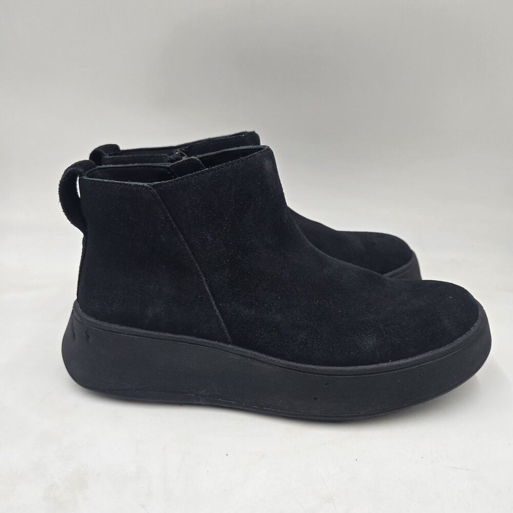 Fitflop Womens F-Mode Suede Flatform Zip Ankle Boots All Black US 6.5 EUR 37.5